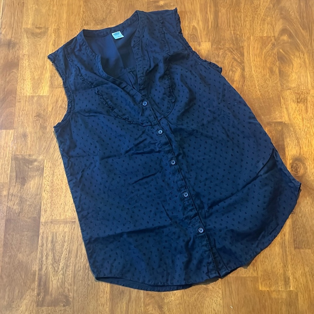 Old Navy Black Button-Down Blouse